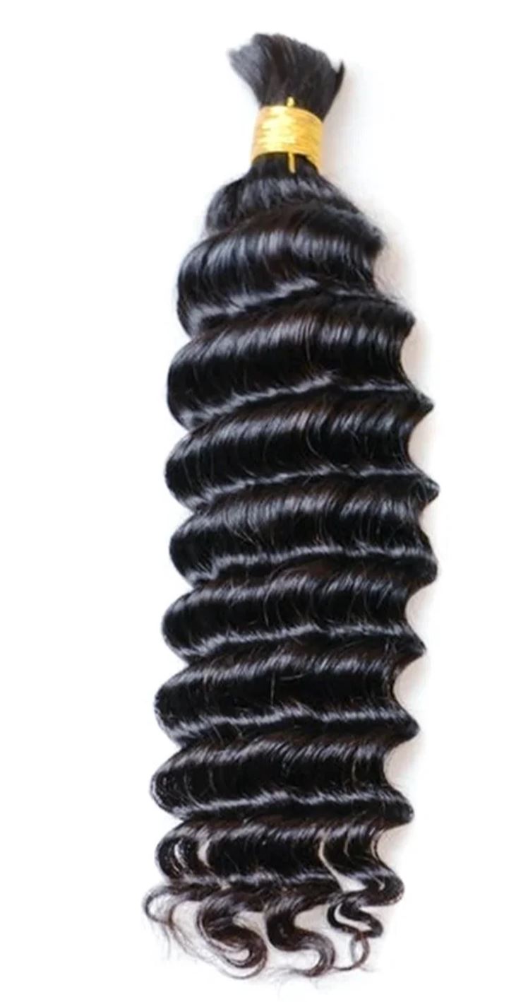 18 " Deep Wave Human Boho Bulk Braiding Hair