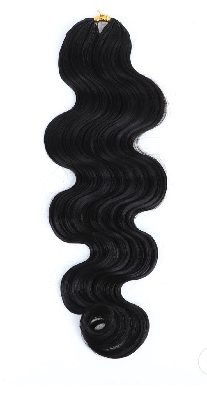 18 “ Double Drawn Body Wave Feather Crochet hair