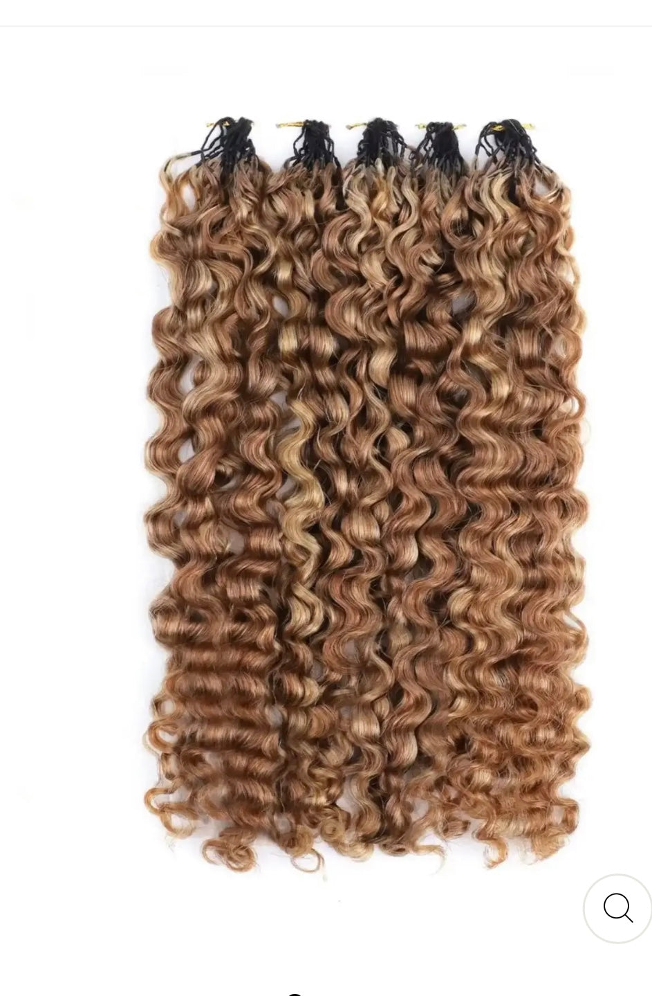 18 “ Water Deep Wave feather crochet human hair color 27/30